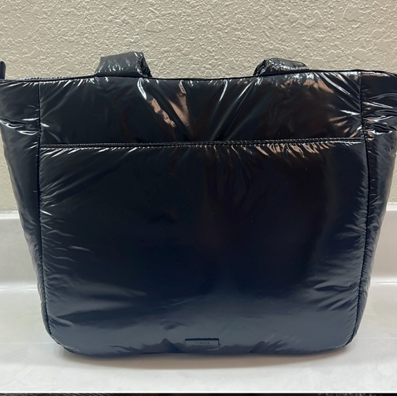 NWT Vince Camuto Leesa Tote Shoulder Bag Purse, black puffy nylon - Picture 4 of 5